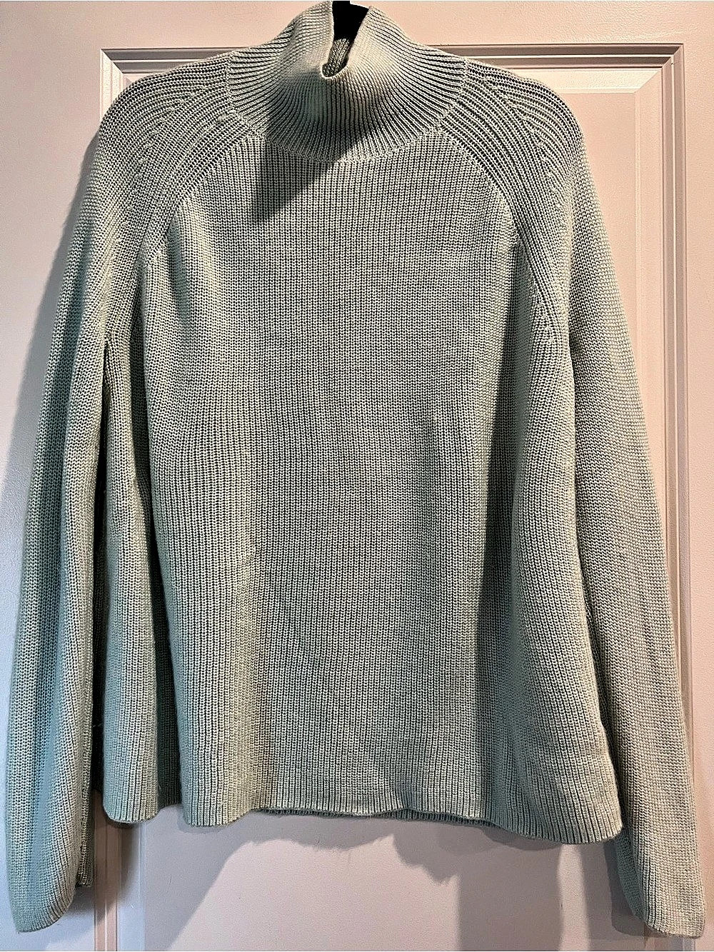 Eileen Fisher Merino Wool Turtleneck Sweater in Mint Green